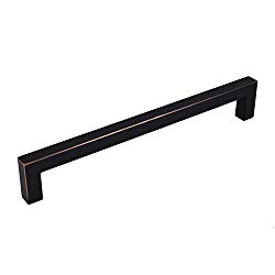 8" Square Bar Pull Kitchen Cabinet Stainless Steel Handles (8" Oil Rubbed Bronze, 10 Pack)