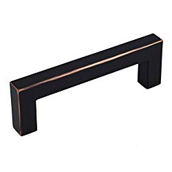 3 3/4" Square Bar Pull Kitchen Cabinet Hardware Stainless Steel 12MM Handles (3.75" Oil Rubbed Bronze, 5 Pack)