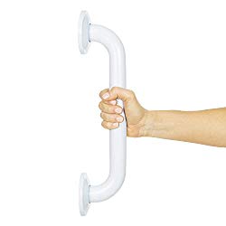 Vive Metal Grab Bar - Balance Handrail Shower Assist - Bathroom and Bathtub Mounted Safety Hand Support Rail - Stainless Steel Wall Mount for Handicap, Bath Handle, Elderly, Disabled, Injury (12 Inch)