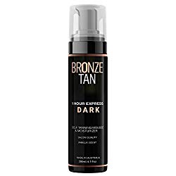 Bronze Tan Dark Moisturizing Self Tanning Mousse and Self Tanner For Fair to Medium Skin Tones Salon Quality Vanilla Scented (200 ml/ 6.7 oz)