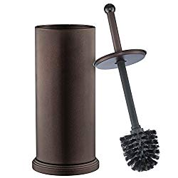 Home-it Toilet Brush Set Bronze Toilet Brush for Tall Toilet Bowl and Toilet Brush Holder with Lid Great Toilet Bowl Cleaner