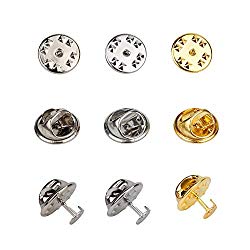 Tugaizi 150 Pairs 3 Colors Butterfly Clutch Metal Tie Tacks Pin Back Replacement 8mm Length Blank Pins for Craft Making