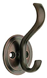 Coat and Hat Hook with Round Base, Venetian Bronze