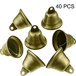 40 Pieces Vintage Jingle Bells Bronze Tone Bells Copper Bell Hangings for Wind Chimes Making Crafts Decorations