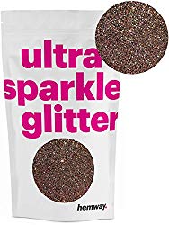 Hemway Bronze Premium Glitter Multi Purpose Dust Powder 100g / 3.5oz for use with Arts & Crafts Wine Glass Decoration Weddings Cards Flowers Cosmetic Face Eye Body Nails Skin Hair