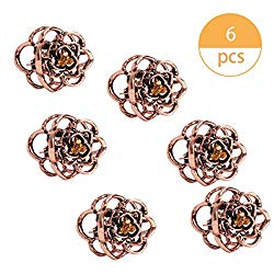 Hapy Shop 6 Pieces Mini Small Metal Vintage Rose Hair Clip for Girls and Women