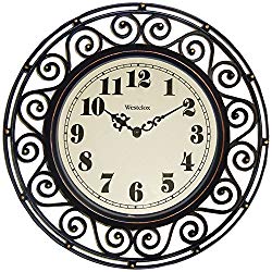 Westclox, Bronze 32021 Round Filigree Rubbed Clock, 12-Inch