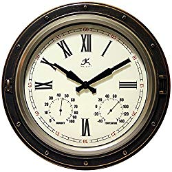 Infinity Instruments The Forecaster Clock, Bronze