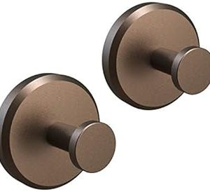 HOME SO Suction Cup Hooks for Shower, Bathroom, Kitchen, Glass Door, Mirror, Tile – Loofah, Towel, Coat, Bath Robe Hook Holder for Hanging up to 15 lbs – Waterproof & Rustproof, Dark Bronze (2-Pack)