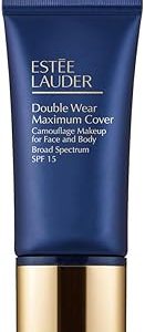 Double Wear 24-Hour Maximum Cover Camouflage Foundation for Face and Body SPF 15 | Covers Scars & Tattoos, 1.0 Fl Oz