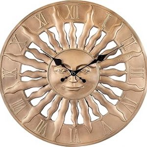 Bulova Sunrise Indoor/Outdoor Wall Clock, 14.3"", Golden Bronze (C4860)